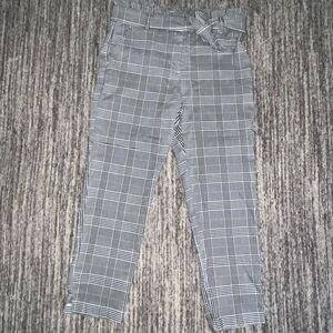 Love‎ Scarlett Women’s Size 10 Ankle Length Tie Waist Pants Black White Plaid